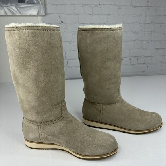 Prada Women's Calzature Donna Montone Fango Suede Sherpa Boots EU 37.5 / US 7 - Picture 5 of 17